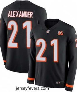 Nike Bengals 21 Mackensie Alexander Black Team Color Stitched NFL Limited Therma Long Sleeve Jersey