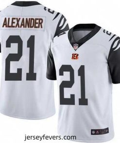 Nike Bengals 21 Mackensie Alexander White Stitched NFL Limited Rush Jersey