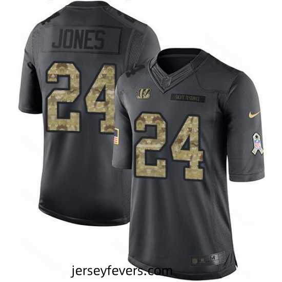 Nike Bengals #24 Adam Jones Black Mens Stitched NFL Limited 2016 Salute to Service Jersey