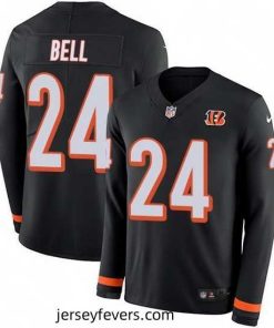 Nike Bengals 24 Vonn Bell Black Team Color Stitched NFL Limited Therma Long Sleeve Jersey