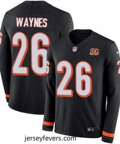 Nike Bengals 26 Trae Waynes Black Team Color Stitched NFL Limited Therma Long Sleeve Jersey