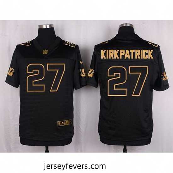 Nike Bengals #27 Dre Kirkpatrick Black Mens Stitched NFL Elite Pro Line Gold Collection Jersey