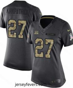 Nike Bengals #27 Dre Kirkpatrick Black Womens Stitched NFL Limited 2016 Salute to Service Jersey