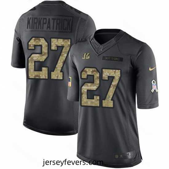 Nike Bengals #27 Dre Kirkpatrick Black Stitched NFL Limited 2016 Salute to Service Jersey