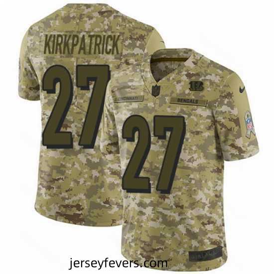 Nike Bengals #27 Dre Kirkpatrick Camo Mens Stitched NFL Limited 2018 Salute To Service Jersey
