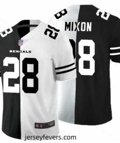 Nike Bengals 28 Joe Mixon Black And White Split Vapor Untouchable Limited Jersey