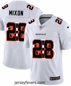 Nike Bengals 28 Joe Mixon White Shadow Logo Limited Jersey