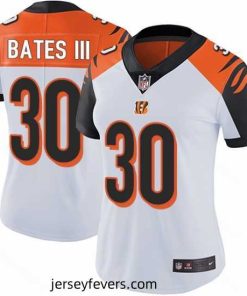 Nike Bengals #30 Jessie Bates III White Womens Stitched NFL Vapor Untouchable Limited Jersey