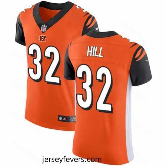 Nike Bengals #32 Jeremy Hill Orange Alternate Mens Stitched NFL Vapor Untouchable Elite Jersey