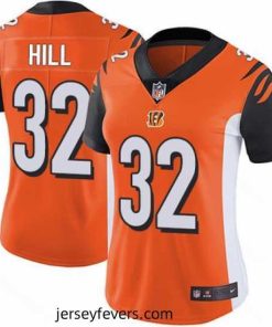 Nike Bengals #32 Jeremy Hill Orange Alternate Womens Stitched NFL Vapor Untouchable Limited Jersey
