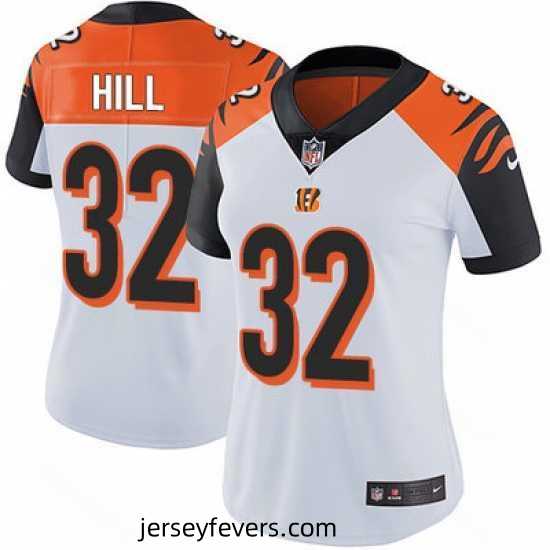 Nike Bengals #32 Jeremy Hill White Womens Stitched NFL Vapor Untouchable Limited Jersey