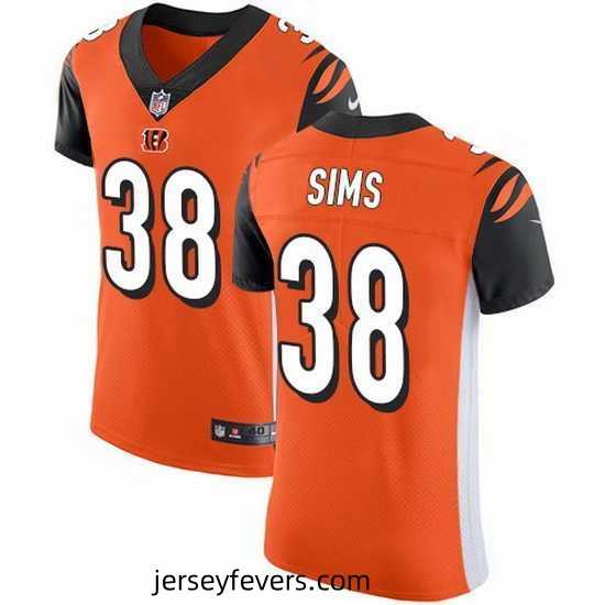 Nike Bengals 38 LeShaun Sims Orange Alternate Stitched NFL New Elite Jersey