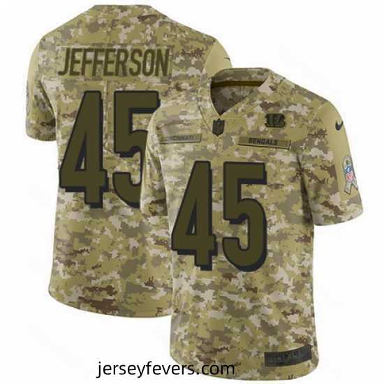 Nike Bengals #45 Malik Jefferson Camo Mens Stitched NFL Limited 2018 Salute To Service Jersey