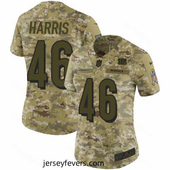 Nike Bengals #46 Clark Harris Camo Stitched NFL Limited 2018 Salute to Service Jersey
