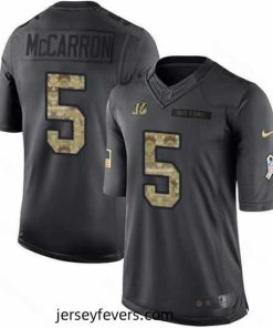Nike Bengals #5 AJ McCarron Black Mens Stitched NFL Limited 2016 Salute to Service Jersey