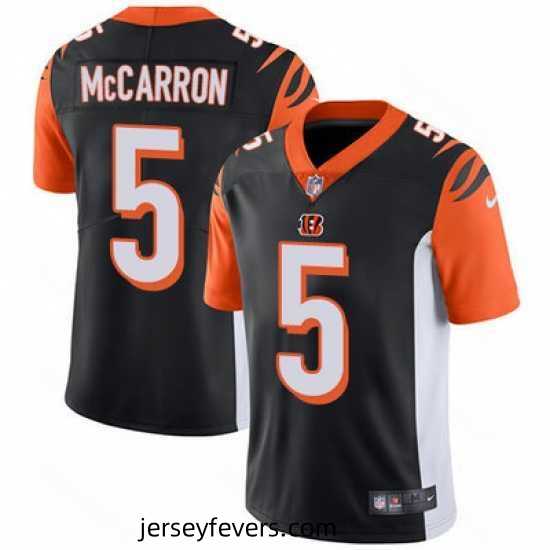 Nike Bengals #5 AJ McCarron Black Team Color Mens Stitched NFL Vapor Untouchable Limited Jersey