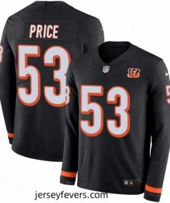 Nike Bengals #53 Billy Price Black Team Color Stitched NFL Limited Therma Long Sleeve Jersey