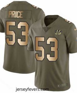 Nike Bengals #53 Billy Price Olive Gold Mens Stitched NFL Limited 2017 Salute To Service Jersey