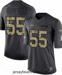Nike Bengals #55 Vontaze Burfict Black Mens Stitched NFL Limited 2016 Salute to Service Jersey