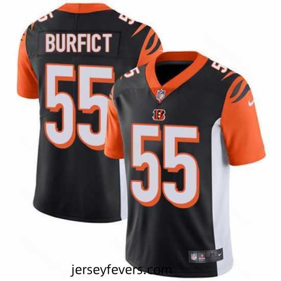 Nike Bengals #55 Vontaze Burfict Black Team Color Mens Stitched NFL Vapor Untouchable Limited Jersey