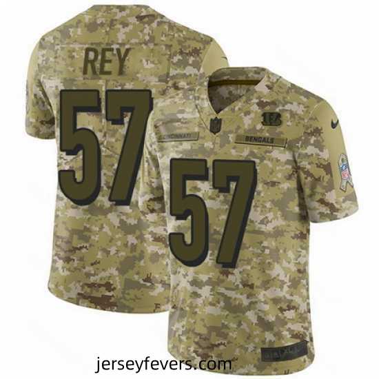 Nike Bengals #57 Vincent Rey Camo Mens Stitched NFL Limited 2018 Salute To Service Jersey