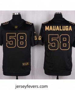 Nike Bengals #58 Rey Maualuga Black Mens Stitched NFL Elite Pro Line Gold Collection Jersey