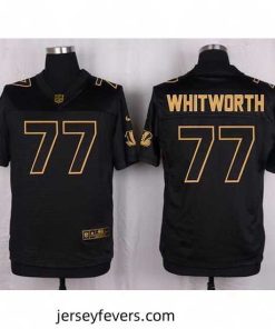 Nike Bengals #77 Andrew Whitworth Black Mens Stitched NFL Elite Pro Line Gold Collection Jersey