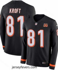 Nike Bengals #81 Tyler Kroft Black Team Color Stitched NFL Limited Therma Long Sleeve Jersey