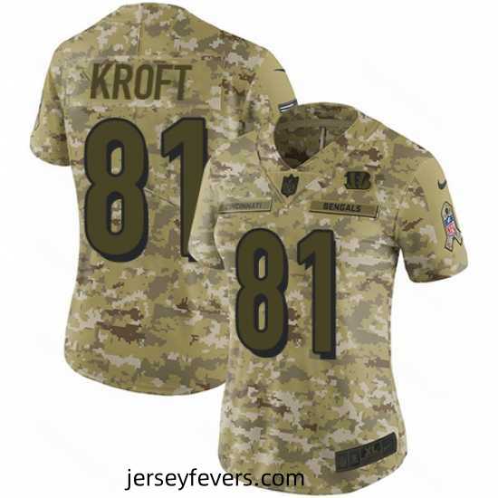 Nike Bengals #81 Tyler Kroft Camo Stitched NFL Limited 2018 Salute to Service Jersey