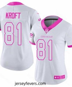 Nike Bengals #81 Tyler Kroft White Pink Womens Stitched NFL Limited Rush Fashion Jersey