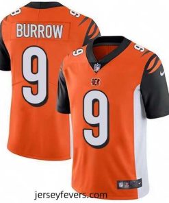 Nike Bengals 9 Joe Burrow Orange Alternate Stitched NFL Vapor Untouchable Limited Jersey