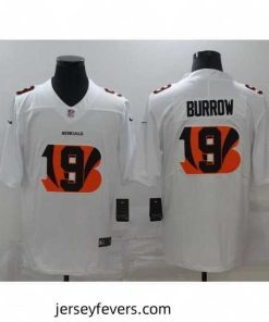 Nike Bengals 9 Joe Burrow White Shadow Logo Limited Jersey