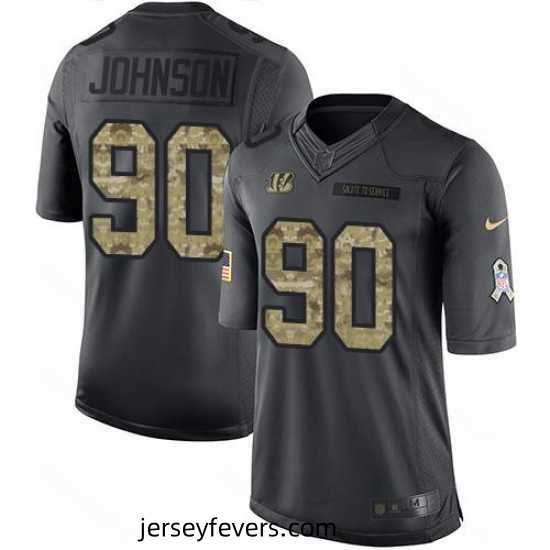 Nike Bengals #90 Michael Johnson Black Mens Stitched NFL Limited 2016 Salute to Service Jersey