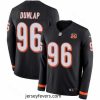 Nike Bengals #96 Carlos Dunlap Black Team Color Stitched NFL Limited Therma Long Sleeve Jersey