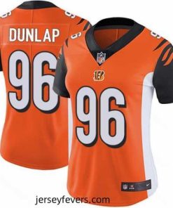 Nike Bengals #96 Carlos Dunlap Orange Alternate Womens Stitched NFL Vapor Untouchable Limited Jersey