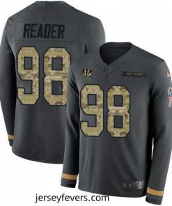 Nike Bengals 98 D J  Reader Anthracite Salute to Service Stitched NFL Limited Therma Long Sleeve Jersey