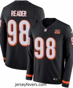 Nike Bengals 98 D J  Reader Black Team Color Stitched NFL Limited Therma Long Sleeve Jersey