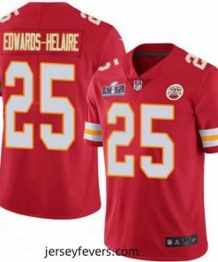Nike Chiefs 25 Clyde Edwards Helaire Red Team Color Bound Stitched NFL Vapor Untouchable Limited 2024 Super Bowl LVIII Jersey