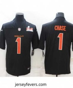 Nike Cincinati Bengals 1 Ja'Marr Chase Black 2022 Super Bowl LVI Vapor Limited Jersey