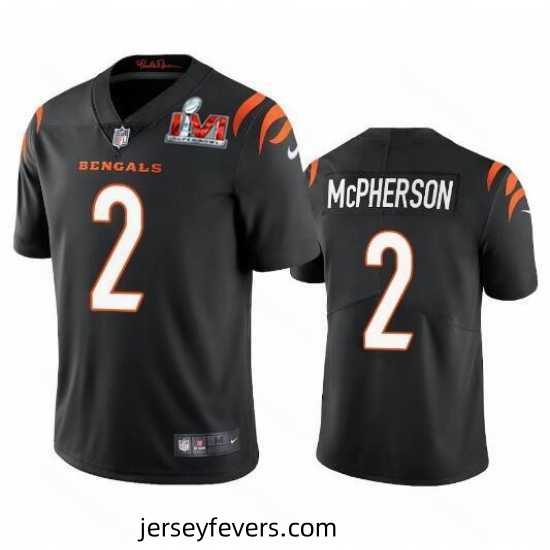 Nike Cincinati Bengals 2 Evan McPherson Black 2022 Super Bowl LVI Vapor Limited Jersey