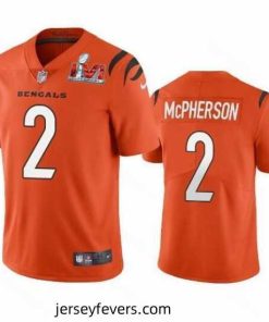 Nike Cincinati Bengals 2 Evan McPherson Orange 2022 Super Bowl LVI Vapor Limited Jersey