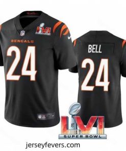 Nike Cincinati Bengals 24 Vonn Bell Black 2022 Super Bowl LVI Vapor Limited Jersey