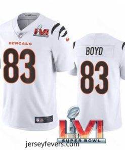 Nike Cincinati Bengals 83 Tyler Boyd White 2022 Super Bowl LVI Vapor Limited Jersey