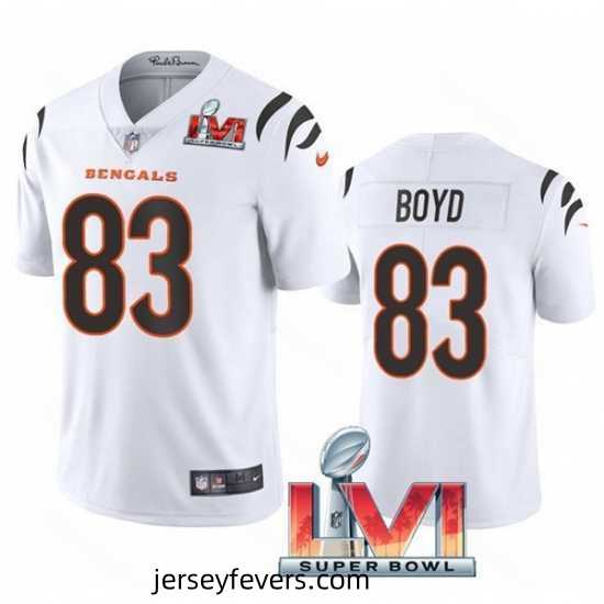 Nike Cincinati Bengals 83 Tyler Boyd White 2022 Super Bowl LVI Vapor Limited Jersey