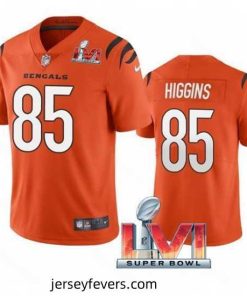 Nike Cincinati Bengals 85 Tee Higgins Orange 2022 Super Bowl LVI Vapor Limited Jersey
