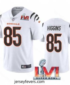Nike Cincinati Bengals 85 Tee Higgins White 2022 Super Bowl LVI Vapor Limited Jersey