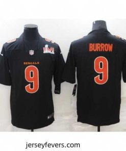 Nike Cincinati Bengals 9 Joe Burrow Black 2022 Super Bowl LVI Vapor Limited Jersey