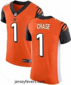 Nike Cincinnati Bengals 1 Ja 27Marr Chase Orange Alternate Stitched NFL New Elite Jersey