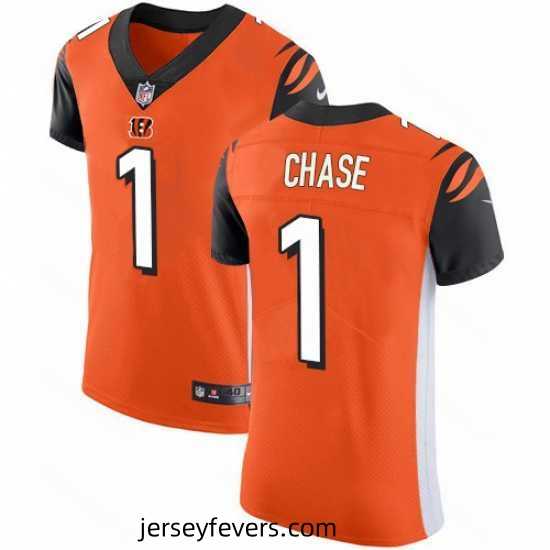 Nike Cincinnati Bengals 1 Ja 27Marr Chase Orange Alternate Stitched NFL New Elite Jersey