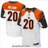 Nike Cincinnati Bengals #20 Reggie Nelson White Mens Stitched NFL Elite Jersey